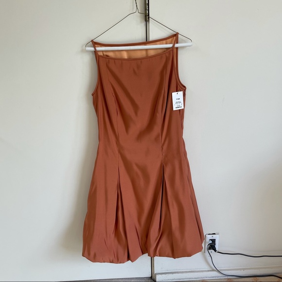 Tom And Linda Pratt Orange Silk Bubble Dress - Picture 3 of 7